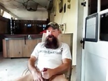 Stogie Smokin' Bearded Redneck Jacks It  