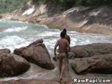 Latino Bareback Sex On The Beach