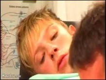 Horny gay doc seduces an adorable blond youngster