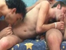 Hairy Men On A Three Way Cock Sucking Session