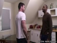 Str8 Ebony Hunk Cheats with Billy Santoro's Cock in Ass