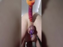 Spocks cock dildo me hace correrme en mi jaula de castidad