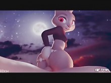 Big Booty Judy Hopps obtiene su culo golpeado por una enorme polla | Dibujos animados porno en 3D