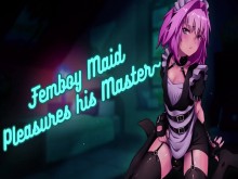 [ASMR] Femboy Maid juega consigo mismo frente al maestro__ Gimiendo _ Intenso _ NSFW _ Besos _ Lascivo