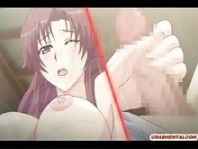 Gigante Boobs Anime Handjob y corrida