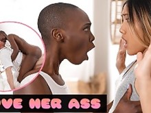 DIVIANTE - ASIANA TAIA TAI y la impresionante belleza africana negra se meten en un trío anal con chorros