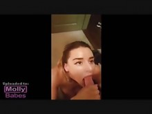 Mollybabesdotcom súper sexy morena chupando polla después de Osheaga