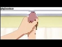 El anime lame el esperma y es golpeado