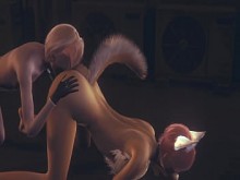 Furry Yaoi - Fox le da mamada a Boy, luego le da Annalingus - Anime Manga Juego Asiático Japonés Gay Gay