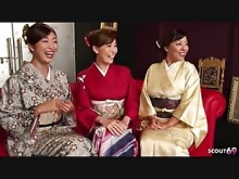 Tres geishas japonesas tradicionales maduras en una orgía de sexo grupal JAV sin censura con múltiples creampies