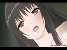 Bondage anime coed empujando por detrás y creampie
