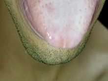 tongue, saliva, lengua , sloopy, sucking, escupir fetish, lengua larga y babeante primer plano
