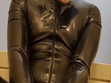 Perro de goma se corre con consolador animal