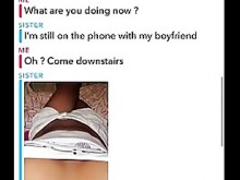 ¡¡SEXTING POR SNAPCHAT CON MI PROPIA HERMANA!! Snapchat: fantasía de texto