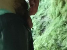 Caminando desnudo por el bosque. ¡Tanto calor que ni siquiera sale pipí!