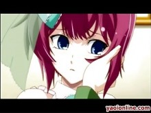 Rubia hentai travesti se la follan