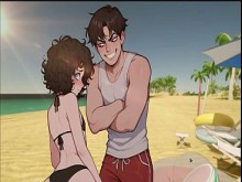 Mi compañero de cuarto Femboy Juego hentai GAY&rsqb; Ep.5 Protector solar ¡MASAJE DE CULO a mi HABITANTE en BIKINI DE PLAYA le provocó una ESTRECCIÓN accidental!